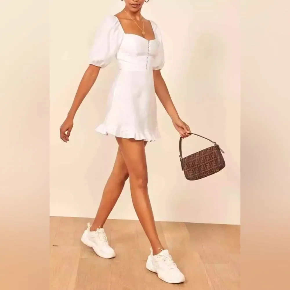 NWT Reformation Seattle Linen Dress in white - Picture 5 of 9